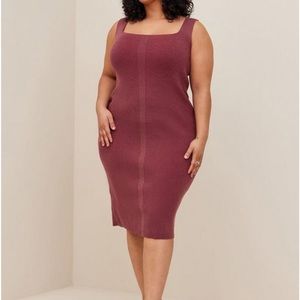 Torrid Midi‎ Ultra Soft Sweater Square Neck Dress
